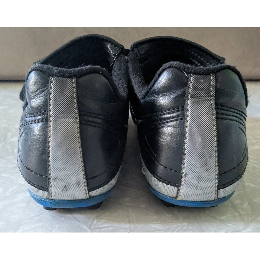 Nike Tiempo Soccer Cleats Black Blue Silver Kids Youth Size 2Y